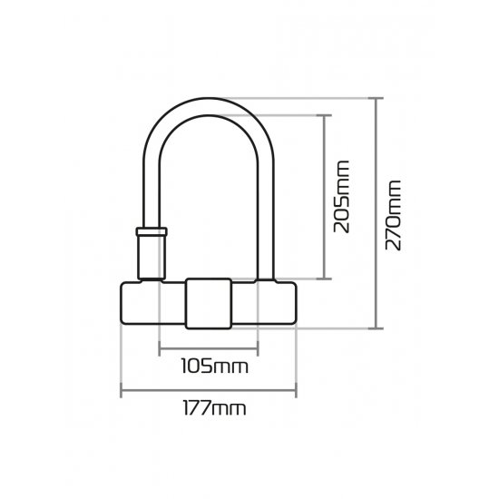 Oxford Magnum U-lock with Bracket (170 x 285mm) at JTS Biker Clothing 